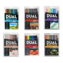 Tombow ABT Dual Brush Pen Art Markers Kalligraphie-Zeichenstift-Set, heller mischbarer Pinsel, feine Spitze, Aquarell-Schriftzubehör