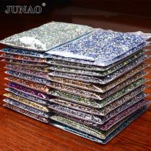 JUNAO Großpackung SS6 SS8 SS10 SS16 SS20 SS30 Hotfix Glasrhinestones zum Aufbügeln, Strass, Hotfix, klare Kristalle für Kleidung und Bastelarbeiten