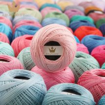 Rhapsody #12 100% Cotton DIY Embroidery Thread 6 Balls Per Set Crochet Cross Stitch Needlepoint Hand Embroidery 10 Gram Per ball