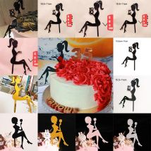Neue High Heels Dame Alles Gute zum Geburtstag Acryl Kuchen Topper Hochzeit Mädchen Kuchen Topper für 16 18 21 Geburtstag Party Kuchen Dekorationen