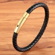 TYO Neue Top Edelstahl Geflochtene Armbänder Für Frauen Männer Echtes Leder Armreifen Spezielle Geburtstag Party Schmuck