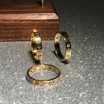 Ramos Mode Zirkon Römische Zahl Paar Ring Rose Gold Farbe Frau Geschenk Titan Stahl Schmuck Nicht Ändern Farbe Drop Shipping