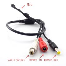 Mini CCTV Audio Mikrofon Mic Für Sicherheit Audio kamera Sound Monitor Pick Up RCA Power Kabel für CCTV Kamera DVR H10
