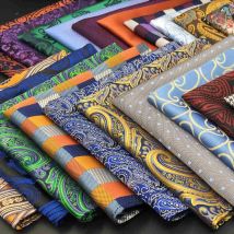 Farbenfrohe Herren-Einstecktücher Mehrfarbig Gepunktet Paisley Klassisches Hochzeits-Seidentaschentuch Business Jacquard Einstecktuch