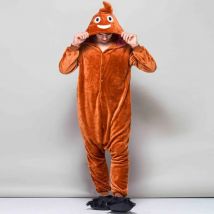 HKSNG Neue Cartoon Flanell Erwachsene Kigurumi Pyjama Poop Onesie Overall Lustige Nette Party Overall Warme Homewear