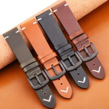 Vintage öl gewachste Rindsleder Echt leder Uhren armband 18mm 20mm 22mm 24mm klassische Gürtel Uhren armbänder Zubehör