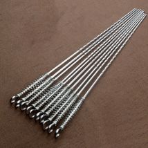 50cm Edelstahl BBQ Spieß Grill Werkzeug Frühling Griff Kebab Flache BBQ Nadel Edelstahl Outdoor Picknick Zubehör 6-12 stücke