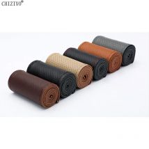 Echt leder Lenkrad abdeckungen 38cm Geflecht Auto Lenkrad DIY Hand nähen mit Nadeln und Faden Innen zubehör