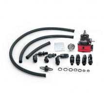 Racing Adjustable Fuel Pressure Regulator Gauge Kit Black + Black Fittings With Oil Line For BMW MINI Cooper R53 EP-7MGTE