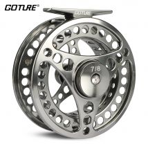Goture 3/4 5/6 7/8 9/10 WT Fliegenfischerrolle CNC-Maschinengeschnitten Großer Dorn Druckguss-Aluminium-Fliegenrolle mit Tasche