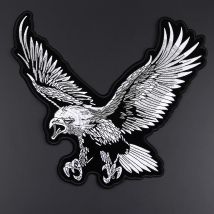 Große Adler-Stickerei-Patches, Cowboy, Motorrad, Mantel, Motorrad, Rock, DIY-Dekoration, Abzeichen, hochwertige Aufkleber zum Aufbügeln auf Kleidung