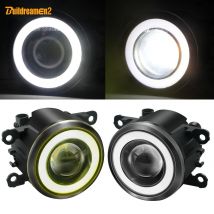 2 X LED Angel Eye Fog Light Car Front Fog Lamp 12V For Nissan Frontier Pathfinder Interstar Note Navara Sentra Xterra Pixo Leaf