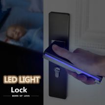 LED-Licht-Türgriffe für Innentüren, Zinklegierung, Rosette und Platte, Türhebel-Set,