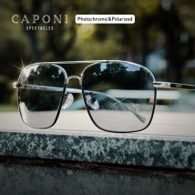 CAPONI Polarisierte Quadrat Sonnenbrille Männer Klassische Marke Designer Brillen Mode Photochrome männer Fahren Sonnenbrille BS8174
