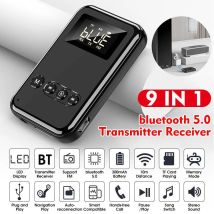 9 IN 1 Bluetooth 5.0 Audio Sender Empfänger Stereo Musik Wireless Adapter 3,5 mm AUX Jack FM Sender für Auto TV MP3 PC