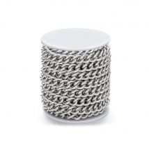 Width 3/3.8/4.5/5/6/7.2mm Stainless Steel Curb Link Chain Necklace Pendant components For DIY Jewelry Making Men Women Supplies