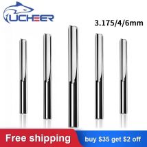 Ucheer 3.175/4/6mm 2-Flöten-Fräsfräser mit geradem Schlitz, gerader Wolframcarbid-Schaft fräser für Holz-CNC-Fräs werkzeuge 3,175