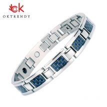 Oktrendy Germanium Magnetische Armband Männer Tennis Armband Bio Magnetische Titan Armband Für Arthritis Blau Bracelett