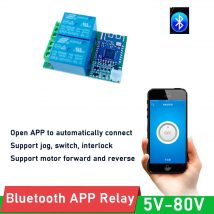 Smart Bluetooth APP Schalter Relaismodul 2-Kanal-Funkfernbedienung für TELEFON APP Schloss Motortreiber 5V 12V 24V 36V 48V DC
