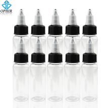 OPHIR 10 pz/lotto contenitore di plastica 30ML 60ML 120ML bottiglie di inchiostro aerografo bottiglia di inchiostro di ricambio cristallina _ KD001-10x
