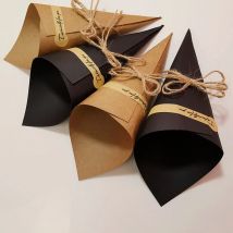 50PCS Wedding Confetti Retro Kraft Paper Petals Candy Placed Natural Confetti Cones For Wedding Party Birthday Party Decoration