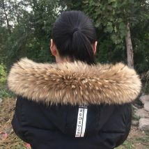 2022 100% Natural Jacket Fur Collar Real Raccoon Fur Women Scarves Winter Coat Female Neck Cap Long Warm Genuine Fur Scarf