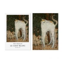 Pierre Bonnard Le Chat Blanc Exhibition Poster Meme Cat Painting Cat Lover Gift Museum Gallery Wall Art Canvas Print Home Decor