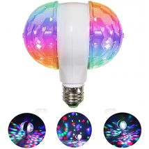 E27 LED Dual Head Magic Stage Disco Lamp Rotating headed  6W LED Stage Light Colorful Light Bulb For Holiday Party Bar KTV Disco