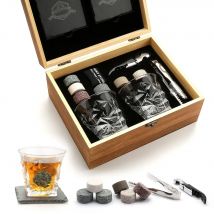 Set regalo whisky Stones-Set di 2 bicchieri da whisky-Granite Chilling whisky Rocks - Scotch Bourbon whisky Glass Gift Box Set