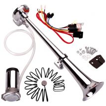 FARBIN 12V/24V 150db Kit tromba d'aria Super forte 18 pollici zinco cromato tromba singola tromba d'aria con compressore per qualsiasi veicolo