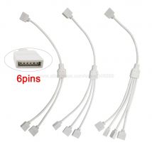 6Pins RGBCCT LED Streifen Anschluss Hub 1 zu 2 3 4 Port Splitter Kabel 6-Pin Weibliche zu buchse Draht LED Zubehör