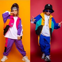 Kid Festival Hip Hop Tanzoutfits Grünes Sweatshirt Crop Tops Joggerhose für Mädchen Tanzkostüme Straßenkleidung tragen