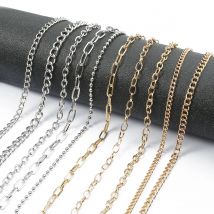 1-5M KC Gold/Rhodium Color Iron Necklace Chain for Jewelry Making Findings DIY Necklace Chains Materials Handmade Connectors