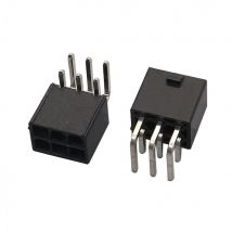 5Pcs 4.2 mm 6 Pin Header Male Pin 0.165" Graphics Card GPU PCI-E PCIe Power Connector Right Angle Through Hole 2 Square 4 Tapere