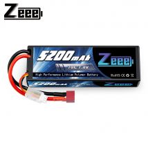 Zeee 7.4V 70C 5200mAh Lipo Battery with Deans Plug 2S Lipo Battery Hard Case for 1/8 1/10 RC Vehicles Car Trucks Airplane Boats