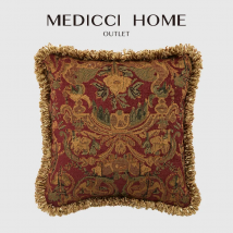 Medicci Home Retro-Wandteppich-Kissenbezug, handgefertigt, mittelalterliche Kunst, europäischer Stil, luxuriöses Sofa, dekorativer Kissenbezug mit Fransen