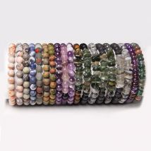 Großhandel 100% Natürliche Healing Mineral Stein Armband Abstand Paar Armband Schmuck Für Männer Frauen 8mm Freundschaft Schmuck Geschenk