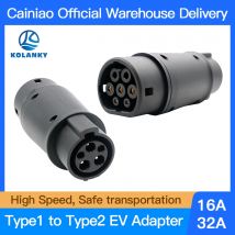 EV Charger Adaptor 32A 7.2KW SAE J1772 Socket Type 1 to Type 2 Converter For Type 2 Eletric Vehicles Charging