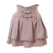 Rosa Kleid im Jirai-Stil der Mine-Serie für Damen – Y2K Kawaii Fashion Double Layer Heart Belt Rock Japanese Sweet Lolita inspiriert