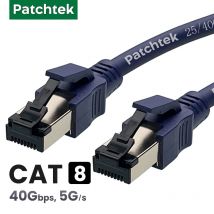 Patchtek Cat8 Lan 40G RJ45 Ethernet Cable Networking 0.2M-20M SSTP 28AWG Twisted pairs 2000Mhz Internet Lan Cord for Laptops PS