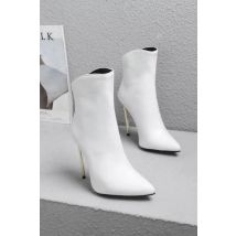 Size 34-48 Sexy Shoe 12cm High Heel Women Black Sexy Point Toe Ankle Boots Autumn Dress Shoes