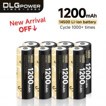 DLGPOWER 3.7V Top 14500 1200mAh Batteria ricaricabile Torcia al litio Giocattolo elettrico Radio Microfono tastiera