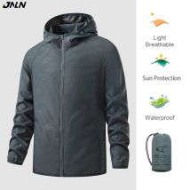 JNLN Unisex Wanderjacke Herren Damen Wasserdicht Schnelltrocknend Camping Windjacke Outdoor Trekking Angeln Regenmantel Anti UV Kleidung