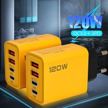 4 Ports USB C PD Ladegerät Quick Charge 3.0 Typ C USB Telefon Ladegeräte Schnellladeadapter für iPhone 15 14 Samsung Xiaomi Huawei