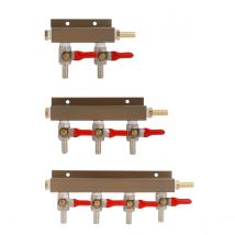 Co2 Air Distributor Gas Manifold Splitter 5/16"(8mm) Barbed Ball Valve with Check Valve 5/16" Barbed Inlet Homebrewing Kegging