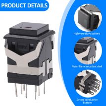 1PCS ABILKEEN KD2 Mini Kunststoff Push Button Schalter 3A250VAC 17*17MM Platz Mini Push Button Momentary/Rast Push Button