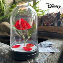 Original Disney Belle Die Schöne und das Biest Enchanted Rose Dome USB Nachtlicht Decoracion Rote Rose Lampe Valentinstag Weihnachtsgeschenk