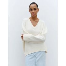 Bornladies Herbst Winter Übergroßen V-ausschnitt Pullover frauen Warme Solide Grund Vielseitig Top Stilvolle Casual Gestrickte Pullover Schweiß