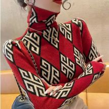 Western High Neck Base Shirt Frauen Herbst und Winter neue Mode lange Ärmel zum Abnehmen und vielseitiges warmes Top innen