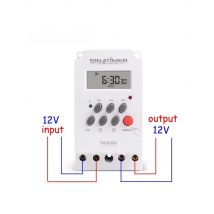 12V DC Input 7 Days Programmable 24hrs Mini Timer Switch Time Relay Output Load High Power 30A 230VAC Din Rail Digital Timers